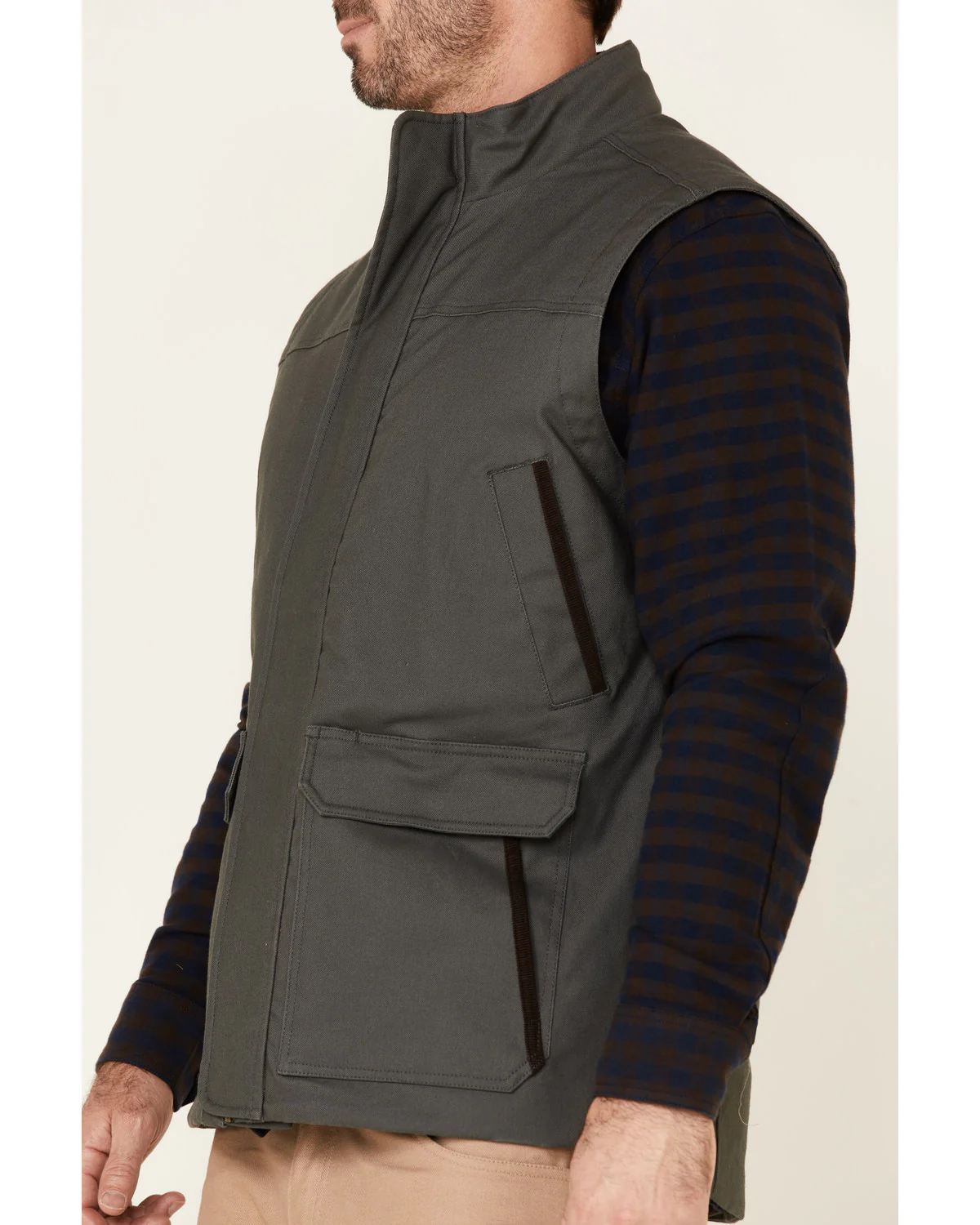 Men's Dark Gray Tejon Insulated Stretch Zip-Front Work Vest - Image 3