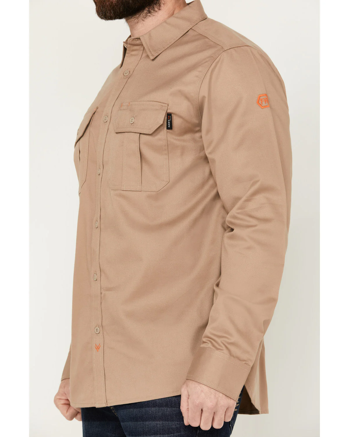 Men's FR Woven Long Sleeve Button-Down Work Shirt - Image 3