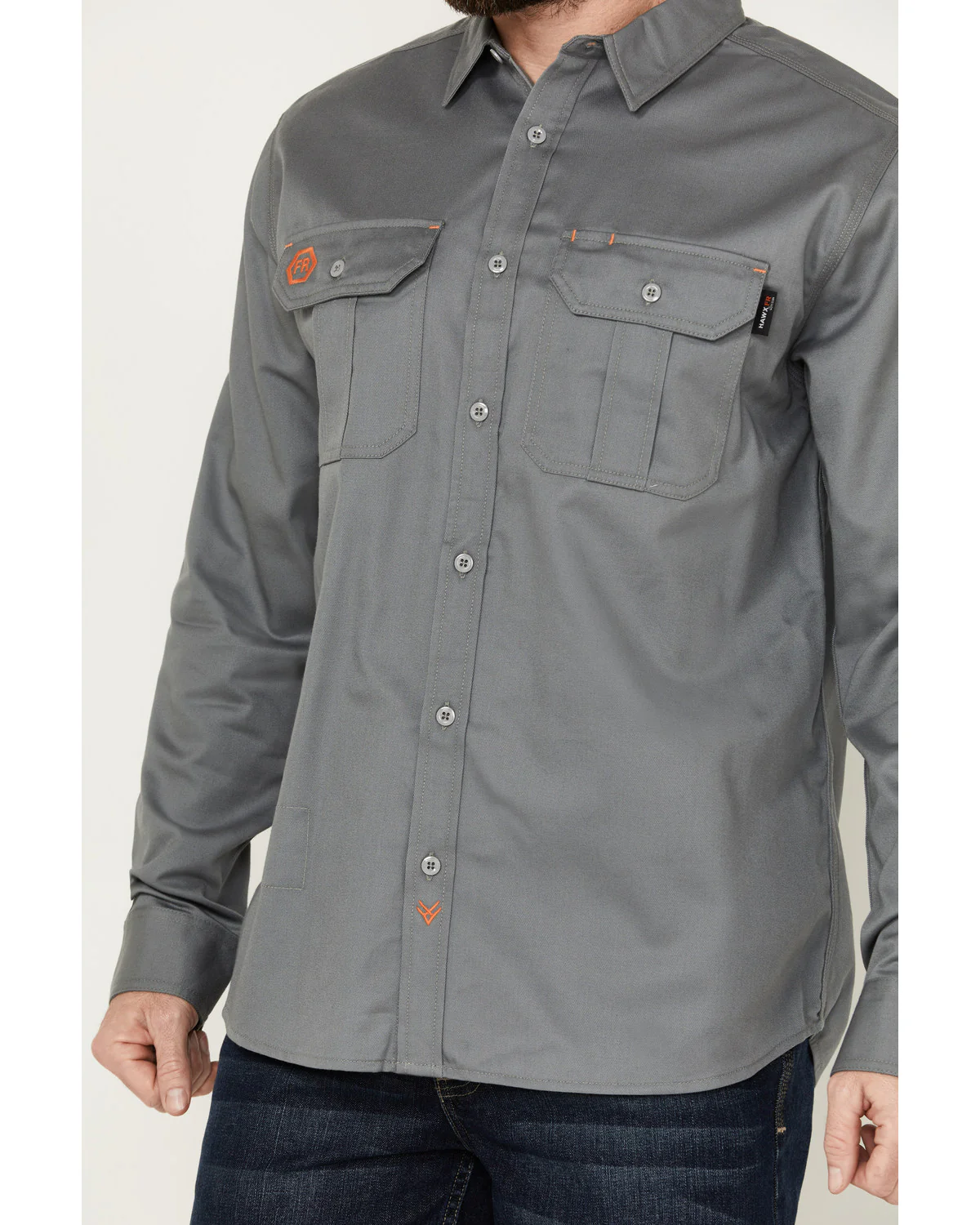 Men's FR Woven Long Sleeve Button-Down Work Shirt - Image 3