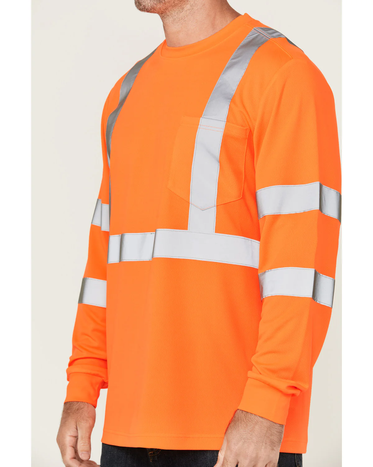 Men's Hi-Vis Reflective Long Sleeve Work T-Shirt - Big - Image 3