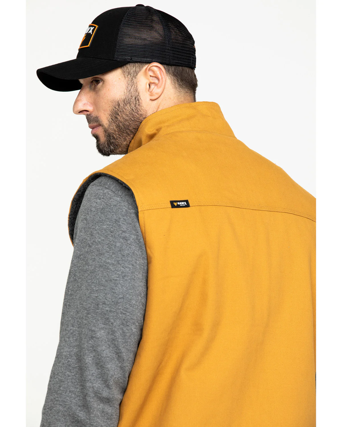 Men's Khaki Canvas Sherpa Lined Work Vest - Image 5