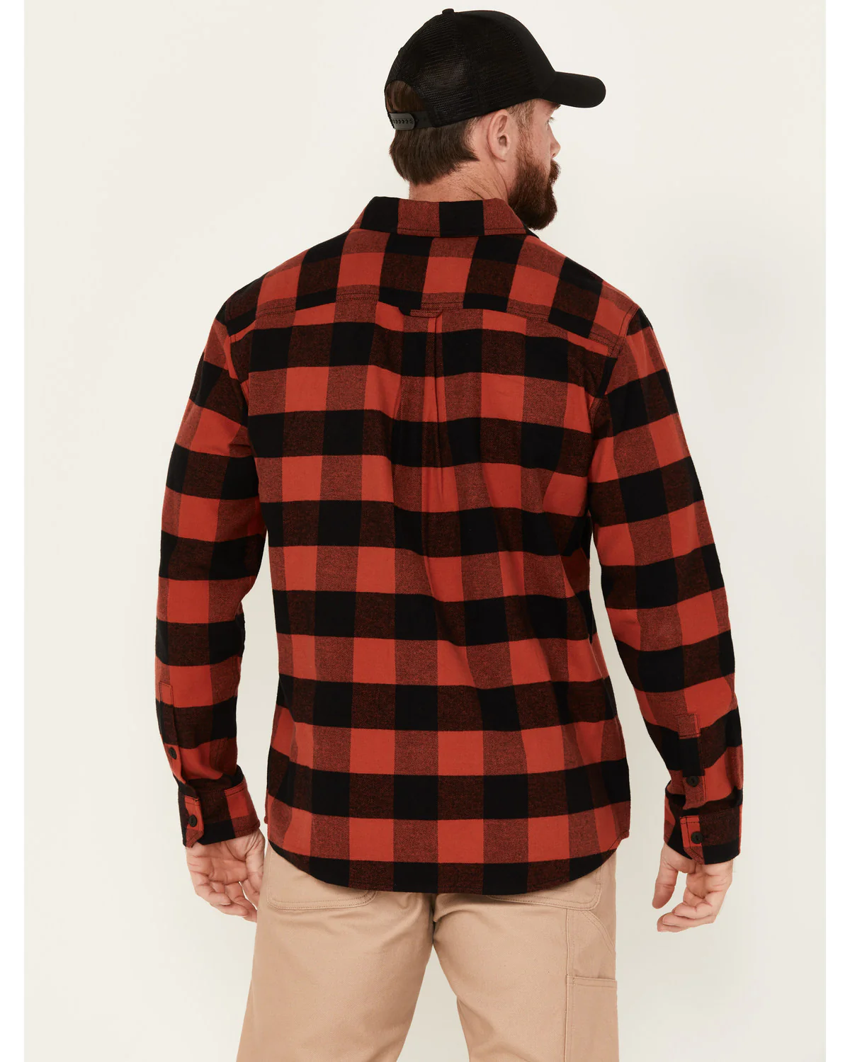 Men's Buffalo Plaid Print Flannel Work Shirt - Image 4