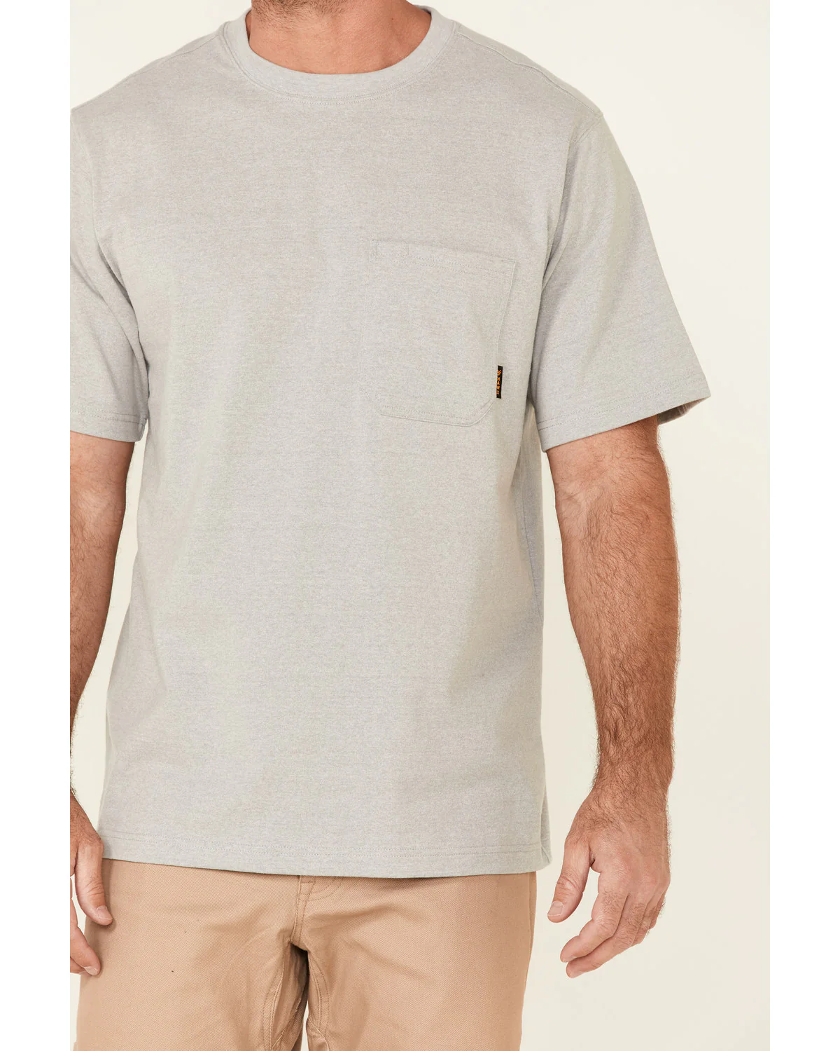 Men's Solid Light Gray Forge Short Sleeve Work Pocket T-Shirt - Big - Image 3